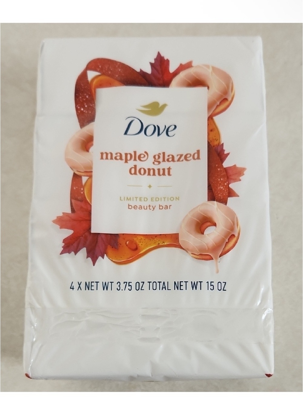 Dove Maple Glazed Donut Beauty Bar Limited Edition 4 Pack NEW